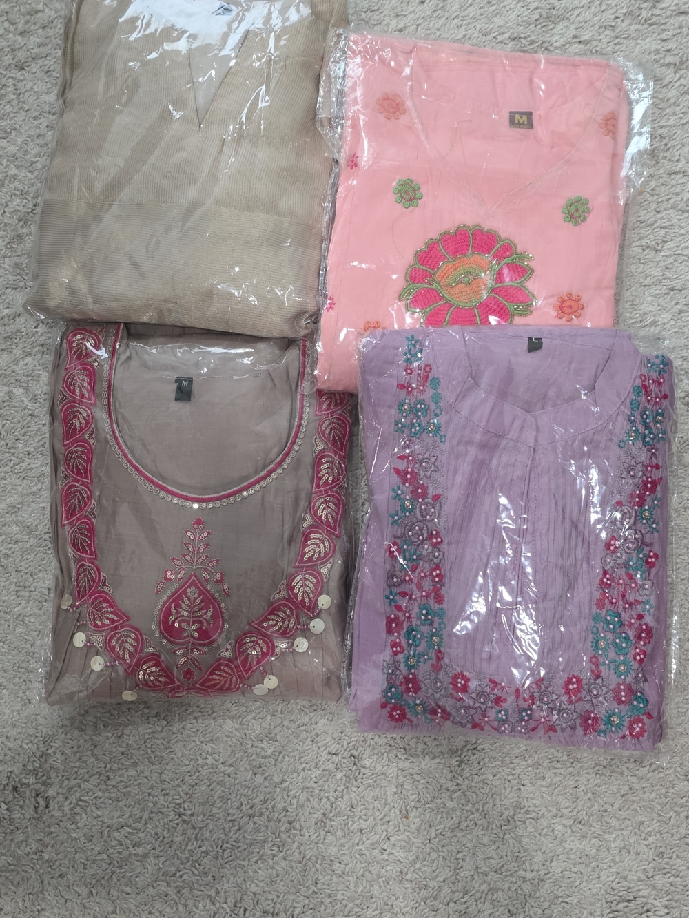Pick Any Set $ 70 Premium Salwar Kameez Sets Tops - Pink, Peach, Beige, Lilac